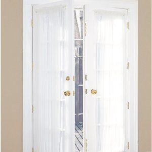 Sheer White Rod Pocket SINGLE Door Panel Curtain, 72" long x 59" wide